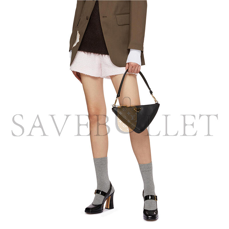 PRADA TRIANGULAR COLORBLOCK JACQUARD SHOULDER BAG 1BC176 (25*23*5cm) 